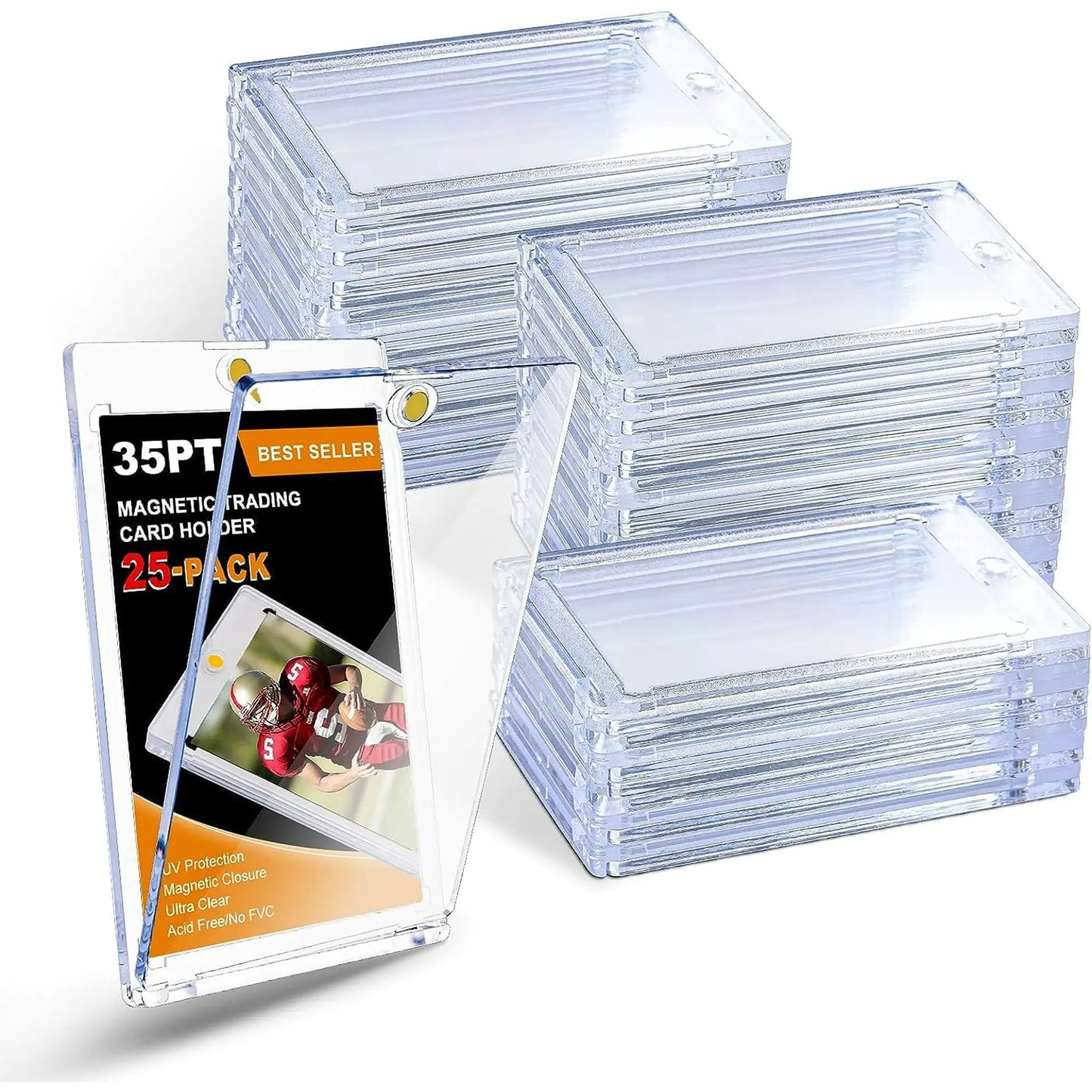 25 PCS 35pt One Touch Magnetic Card Holders,Suitable for Trading Card Collection Hard Case