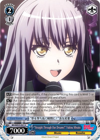 "Straight Through Our Dreams!" Yukina Minato (BD/WE35-E41 U) (Parallel Foil) [Poppin'Party x Roselia]