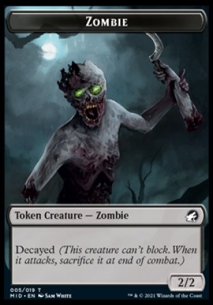 Zombie (005) // Insect Double-Sided Token [Innistrad: Midnight Hunt Tokens]